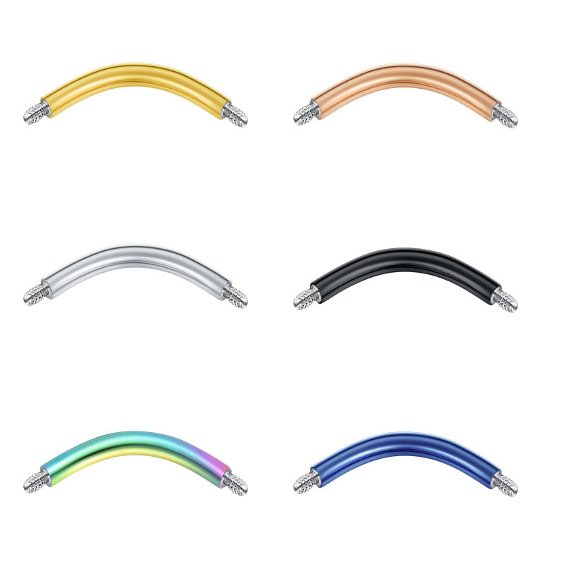 14G Stainless Steel Replacement Curved Barbell Various Length Muti-Color Available