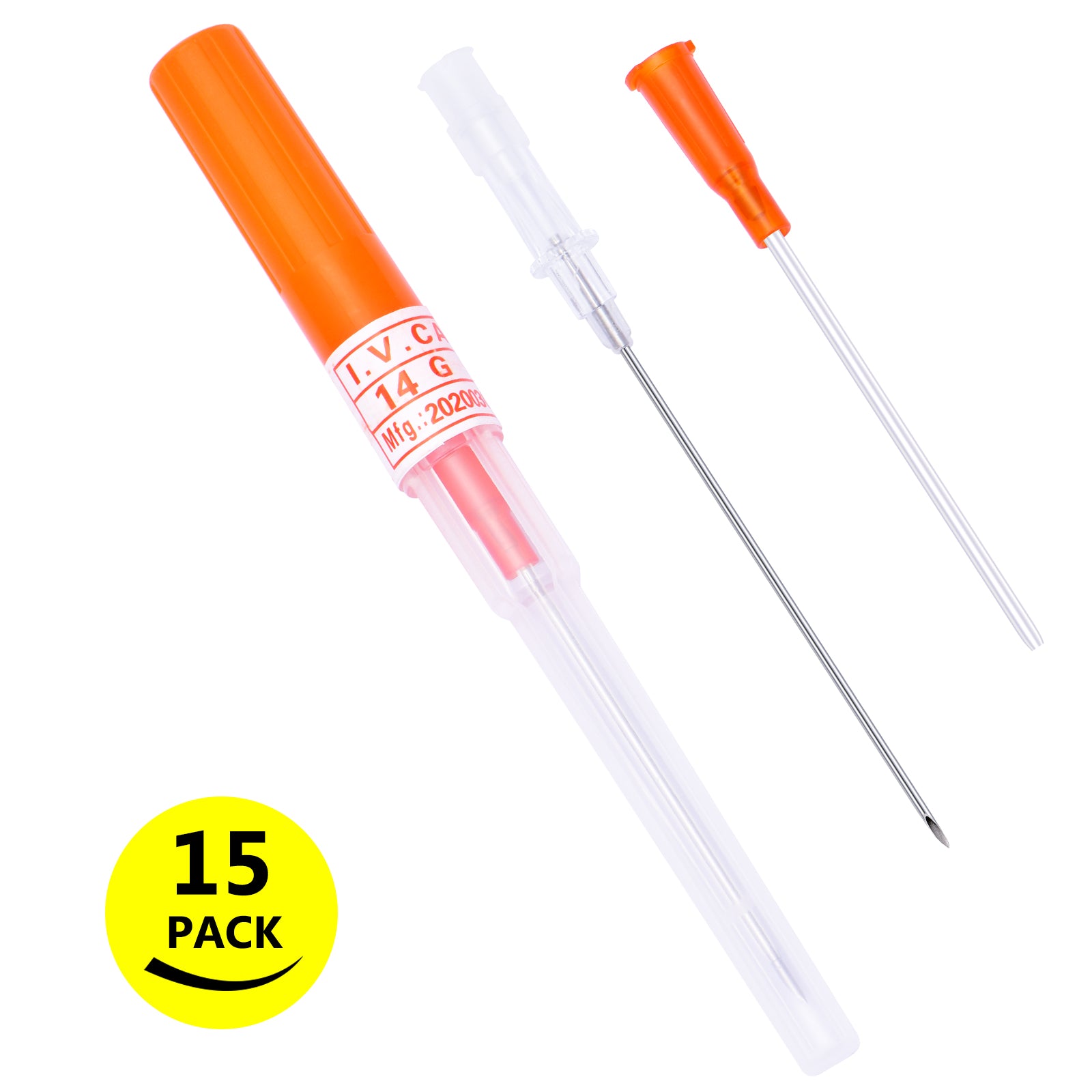 15PCS Mixed Catheter Piercing Needles,14G 16 18G 20G 22G Disposable Stainless Steel Needles Piercing for Belly Navel Lip Eyebrow Navel Earrings Piercing