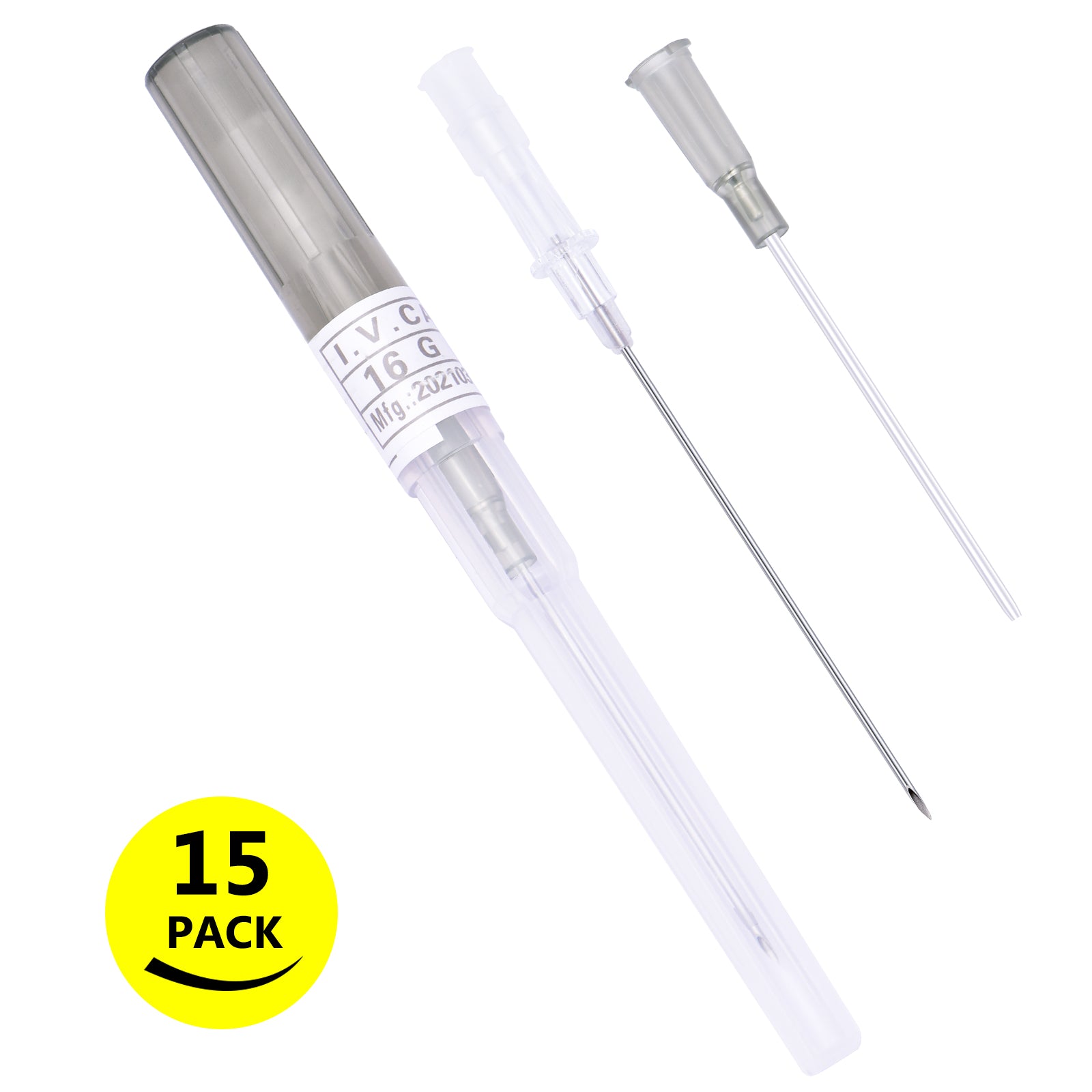 15PCS Mixed Catheter Piercing Needles,14G 16 18G 20G 22G Disposable Stainless Steel Needles Piercing for Belly Navel Lip Eyebrow Navel Earrings Piercing