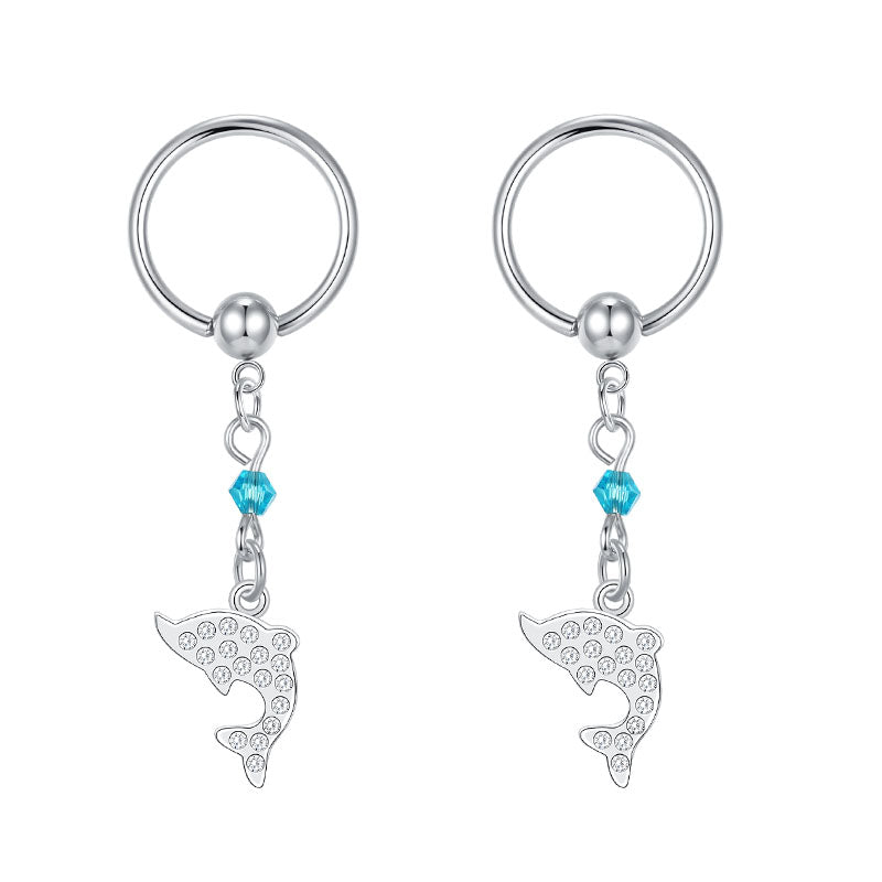 Dolphin shape Captive Nipple Ring