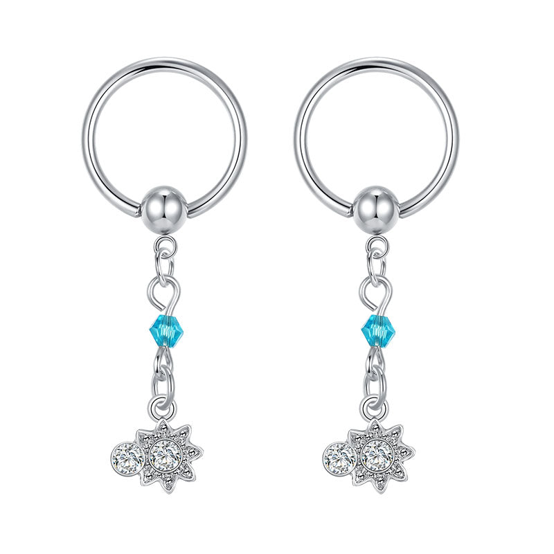 Flower shape Captive Nipple Ring