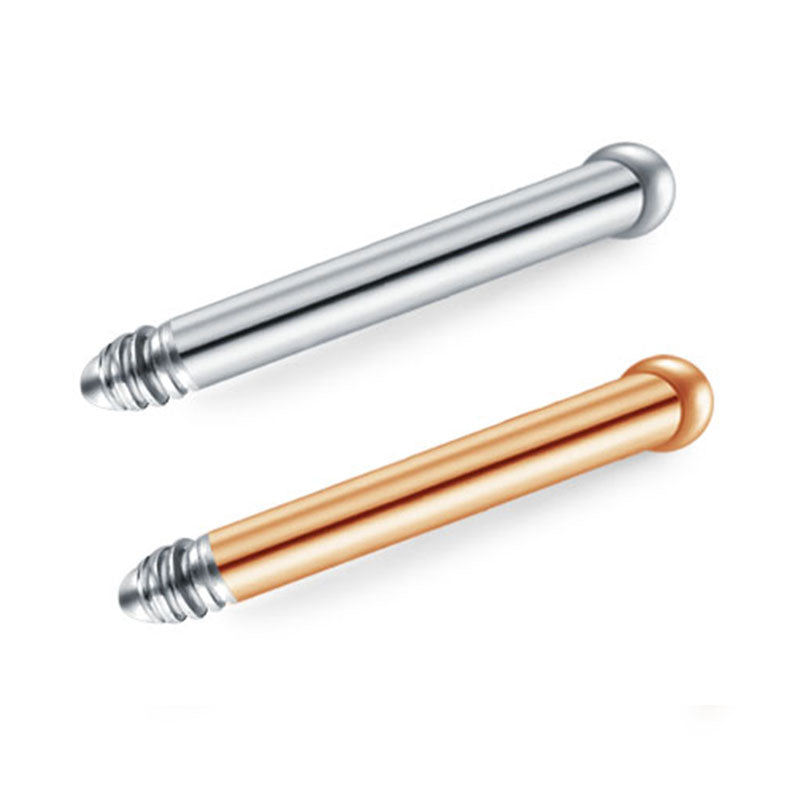 20G 7MM Replacement Straight Barbell Nose Stud Rose Gold Silver Available