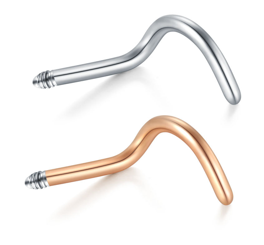 20G 7MM Replacement Screw Barbell Nose Stud Stainless SteelRose Gold Silver Available 1Pcs
