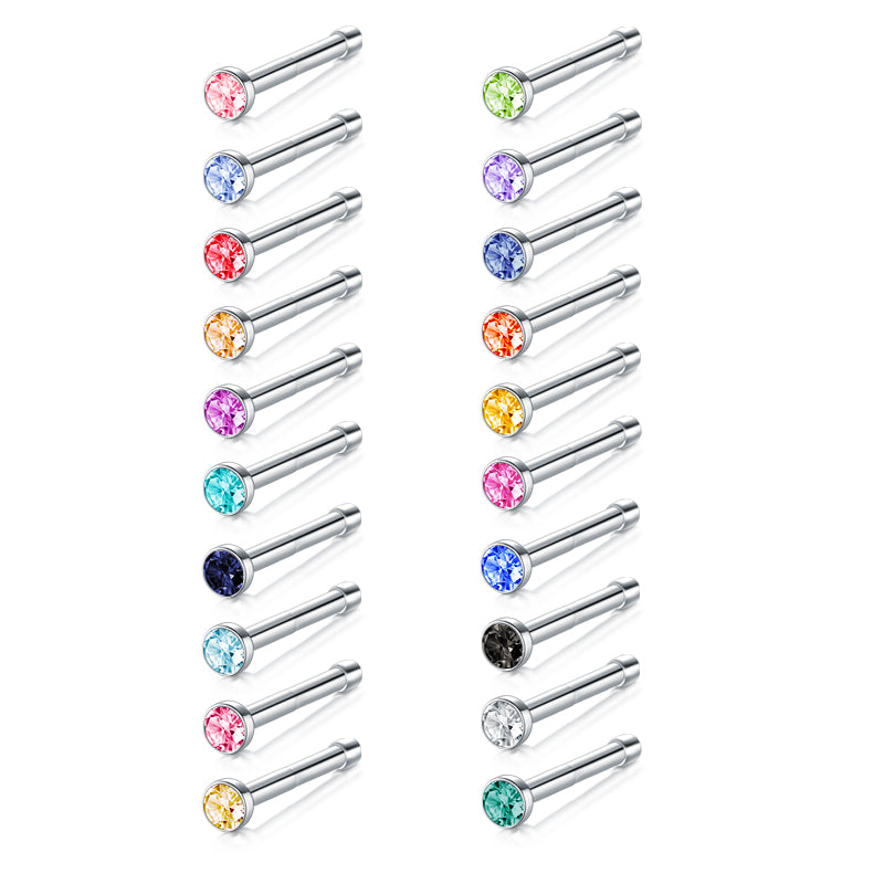 18G 20G 22G Nostril Ring 7mm Nose Bone Nose Rings Silver Nose Stud Rings