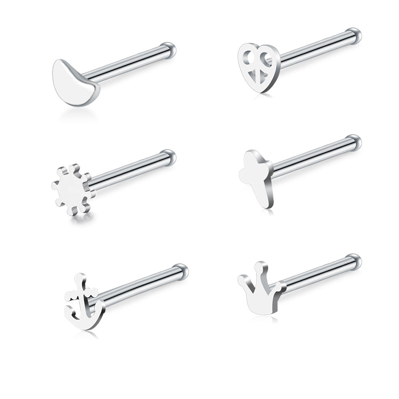 Nostril Ring 20g Cute Top Nose Bone Stud Nose Piercings for Men Women