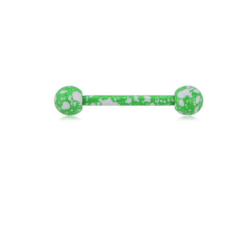 Surgical Steel Tongue Rings Straight Barbells Surgical Steel Tongue Piercing Jewelry 14mm External Thread