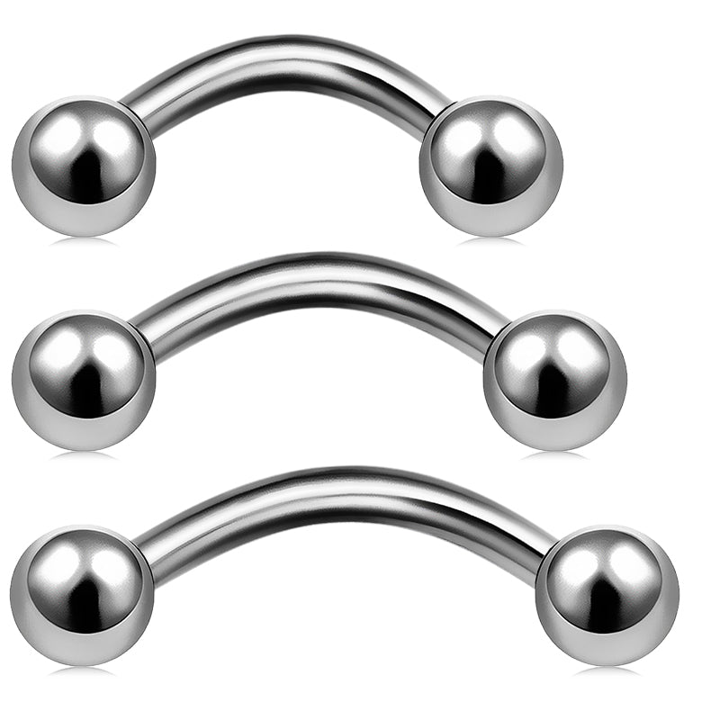 G23 Titanium Curved Barbell Eyebrow Ring Piercing Banane 14G 16G