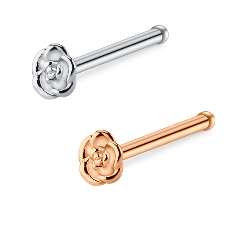 Flower Nose Bone Stud 20g Nose Bone Nose Ring Studs Pin Piercing Jewelry