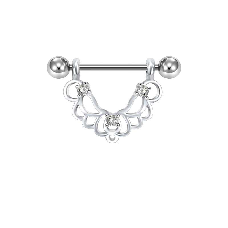 Silver 14mm nipple jewellery