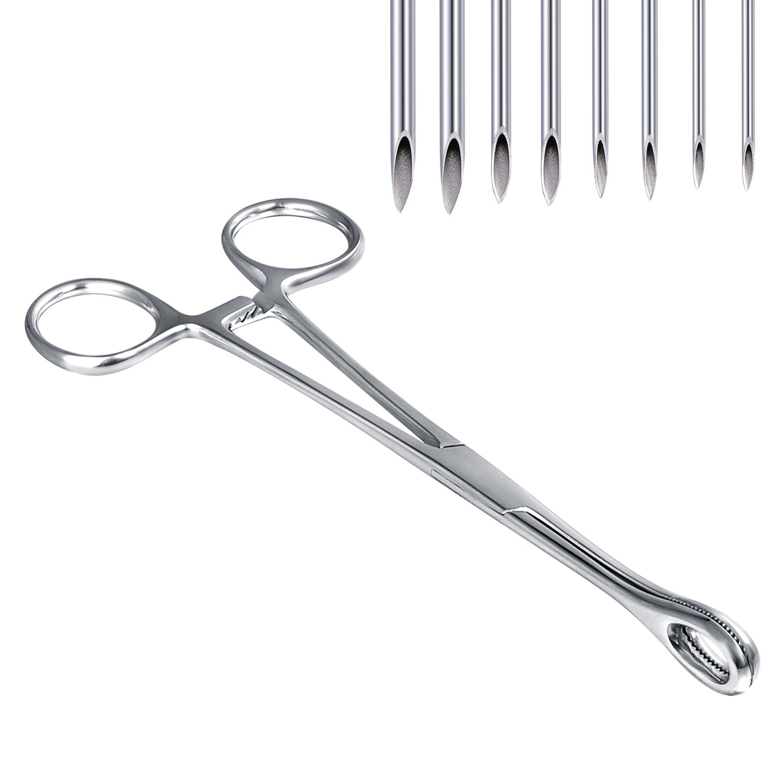 Foerster Sponge Forceps, Piercing Clamps, 7' Large Foerster Open Round Clamp Pliers Body Piercing Forceps for Navel Piercing Belly Ear Tongue Septum Lip Piercing