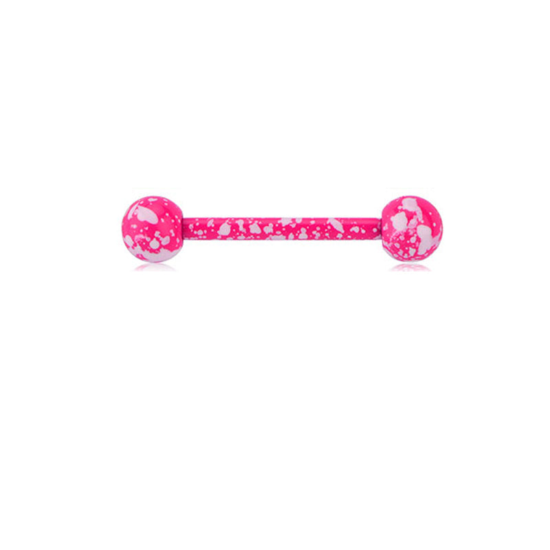 Surgical Steel Tongue Rings Straight Barbells Surgical Steel Tongue Piercing Jewelry 14mm External Thread