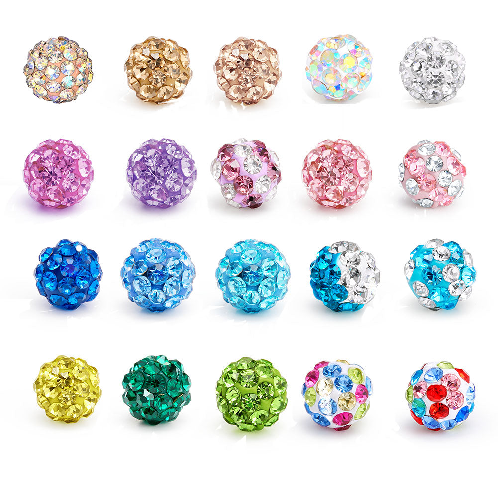 14G 1Pcs Paved 5MM 8MM Rhinestone Disco Ball Clay Crystal Replacement Ball for Piercing
