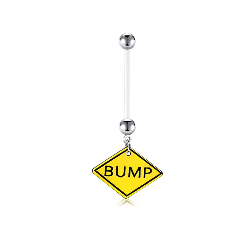 Pregnancy Belly Rings 14G BUMP Sign Flexible Acrylic 22MM Available