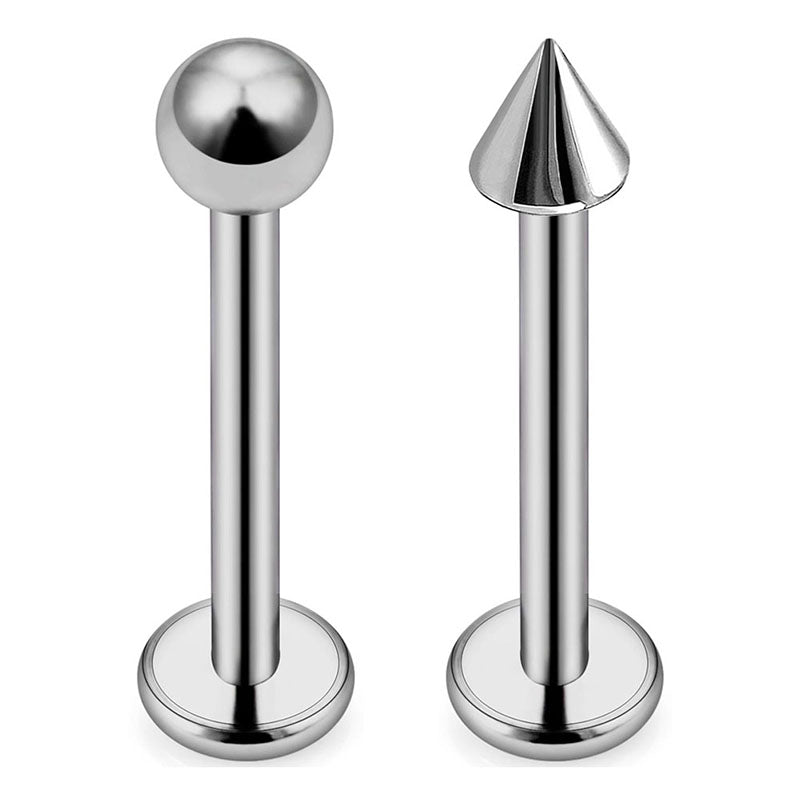Titanium Lip Stud Labret Bar with Spike Ball 16G 18G Lip Piercing 6/8/10/12mm Length Available