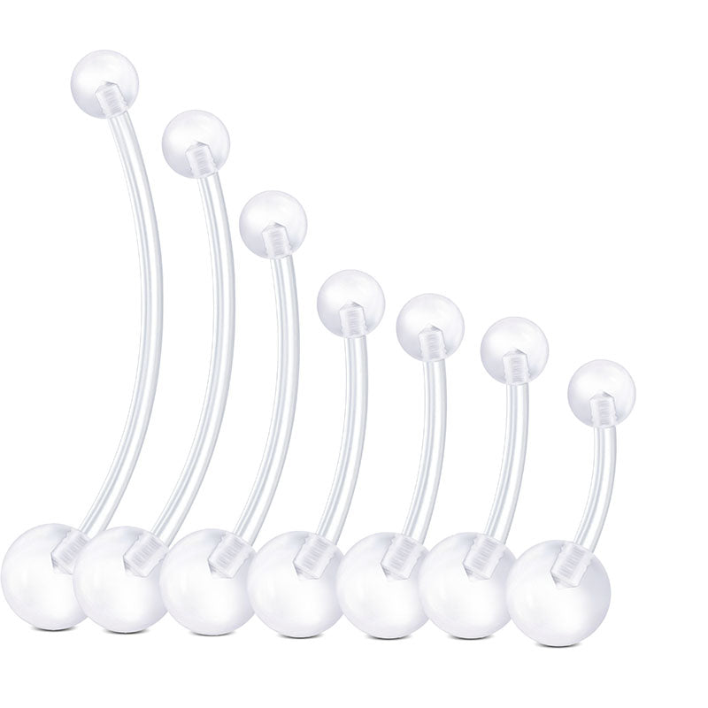 Clear Flexible Pregnancy Belly Rings Retainer Acrylic 14G Different Length Available