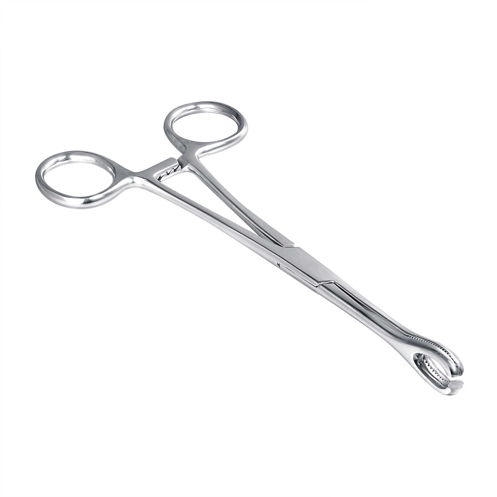 7' Round Slotted Locking Foerster Sponge Forceps, 316L Surgical Steel Clamp Forceps Pliers with Needles For Body Skin Piercing Belly Ear Tongue Septum Lip Piercing