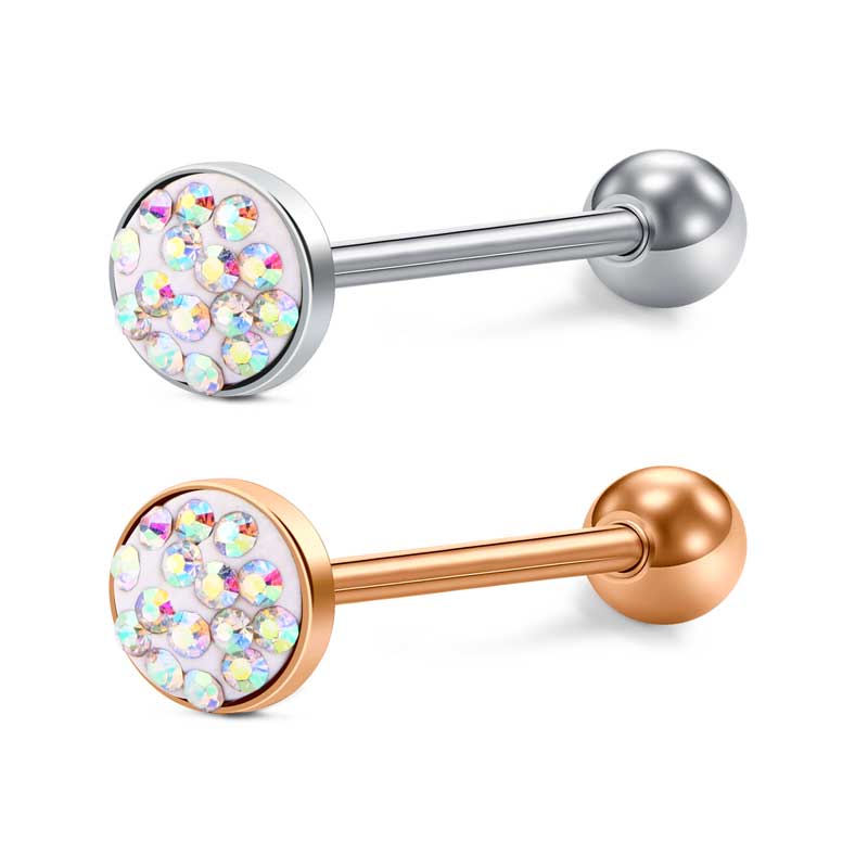 16mm Tongue Rings Straight Barbells Surgical Steel Tongue Piercing Jewelry