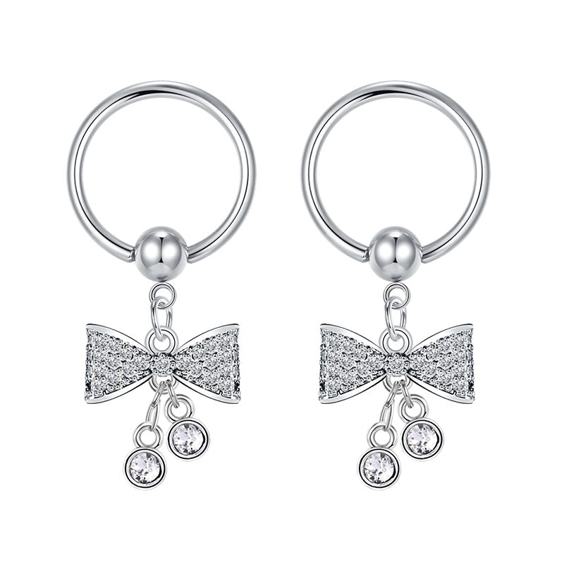 14mm butterfly Silver Nipple Ring