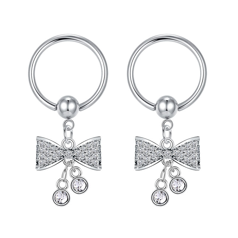 14mm butterfly Silver Nipple Ring