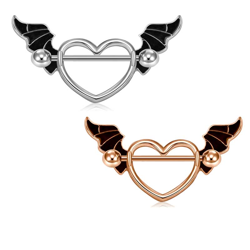 14g Nipple Rings Body Piercing Nipple Shield Ring Jewelry Bat wing shape 21mm