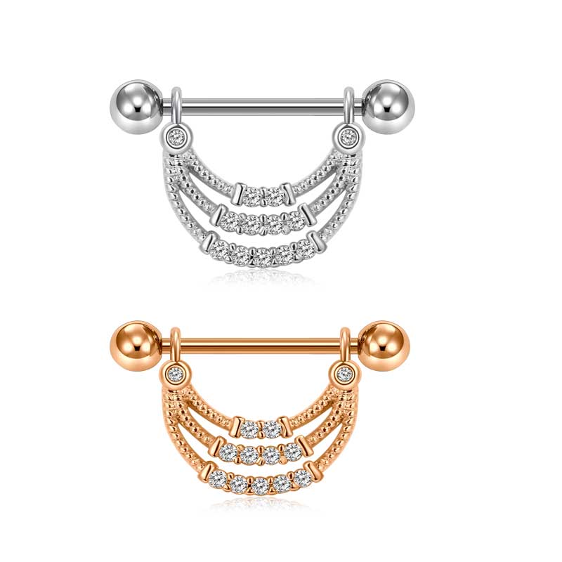 14mm Nipple Ring Barbell Rings Bars Body Piercing Nipple Shield Ring Jewelry Silver Rosegold