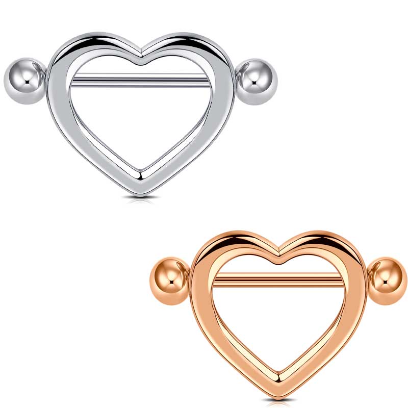 16mm Nipple Ring Barbell Body Piercing Jewelry Nipple Shield Ring Heart shape