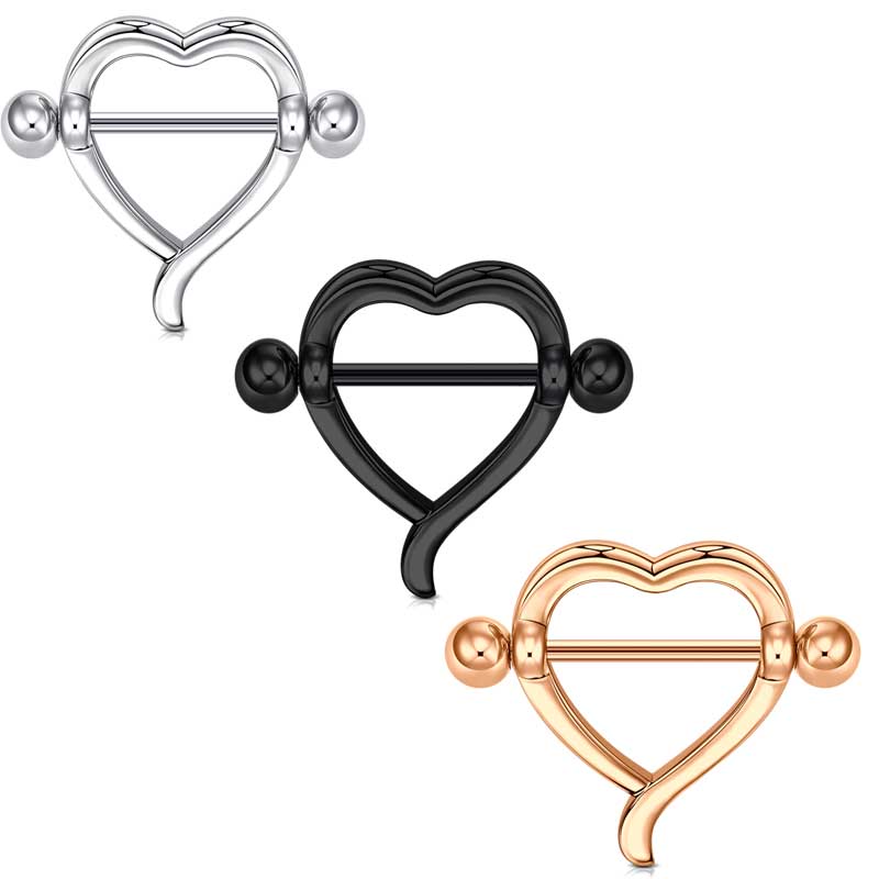 16mm Stainless Steel Nipple Ring Nipple Shield Ring Body Piercing Jewelry Heart