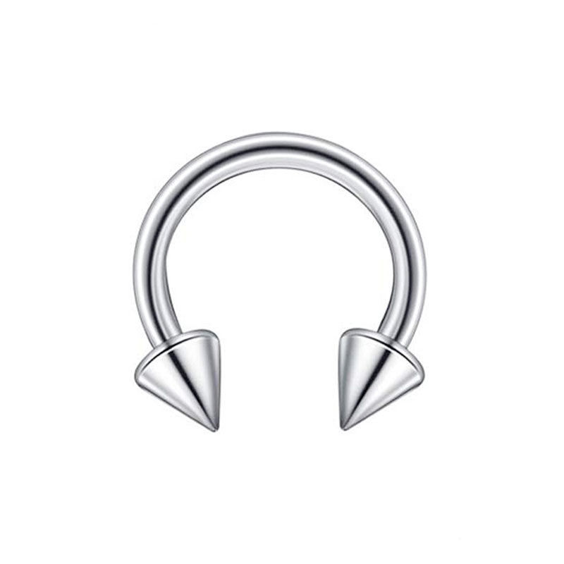 14G-12mm Diameter Hoseshoe Piercing Ring Spike