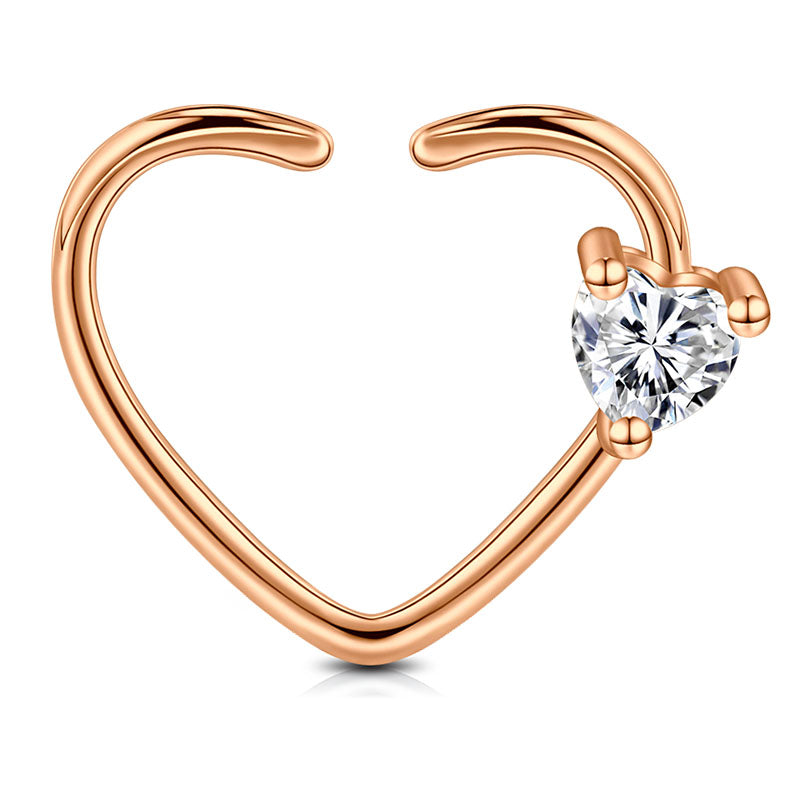 16G 10mm Left Daith Ring Rosegold