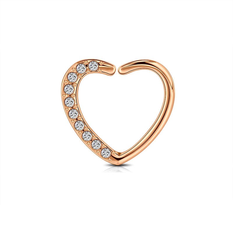 14G Left Daith Ring Rosegold 8mm