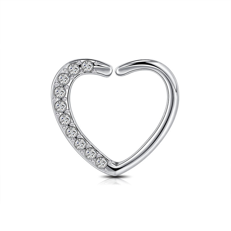 14G Left Daith Ring Silver 8mm