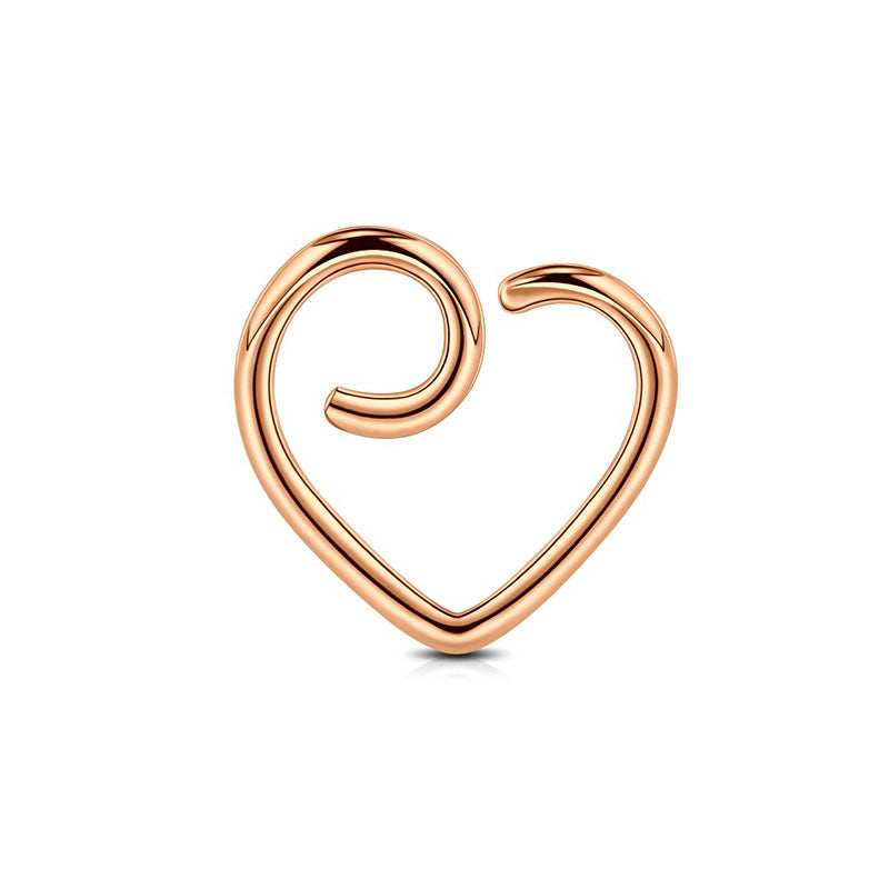 16G Daith Earring Heart Shaped Rosegold 10mm