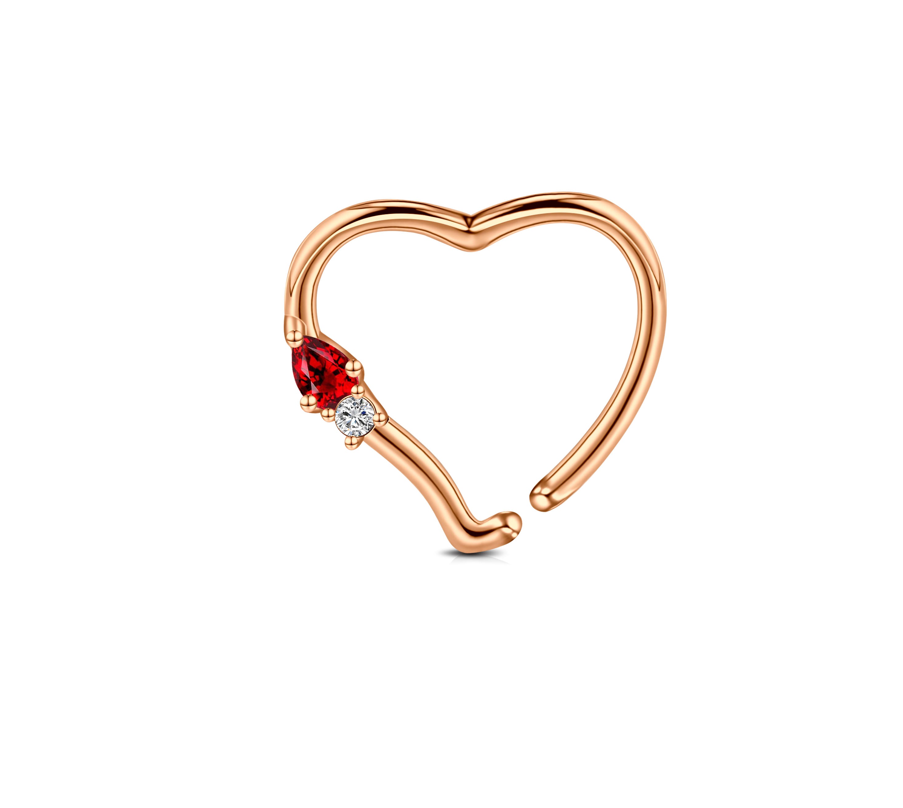16G Daith Earring Heart Shaped Rosegold 10mm