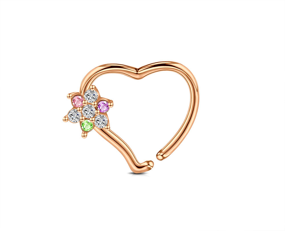 Flower Daith Earring 10mm Rosegold