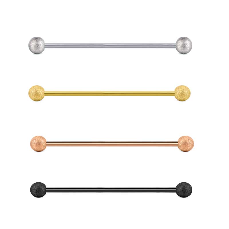 38mm Industrial Barbell Piercing 14G with Matte ball Earrings Piercing External Thread