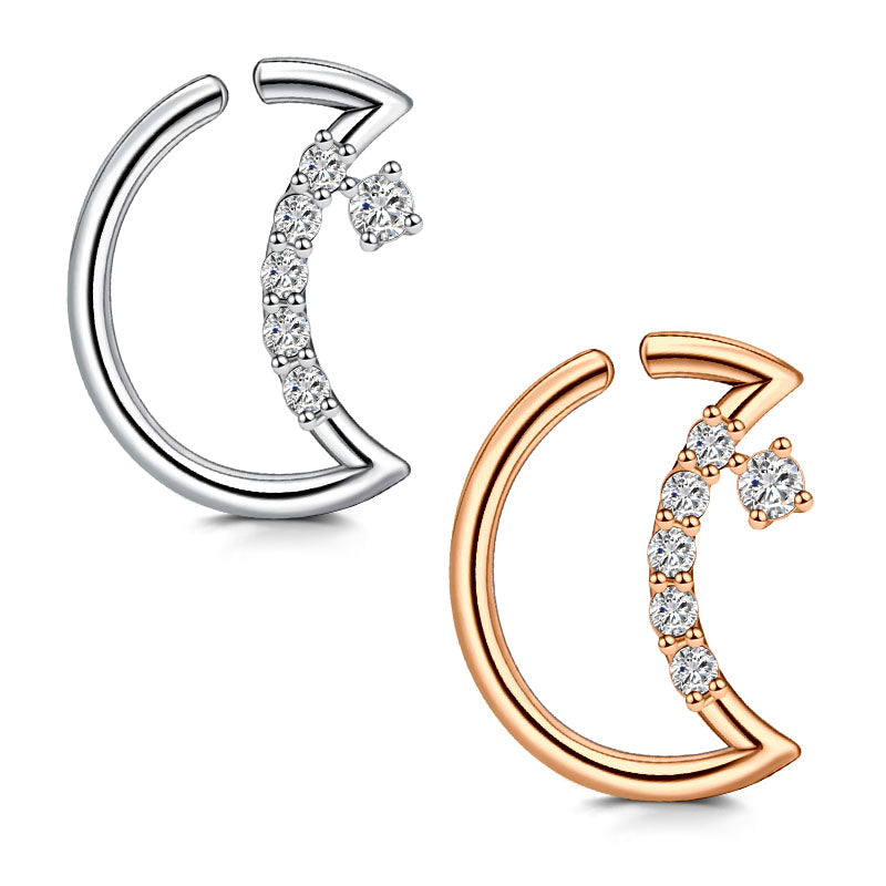 16G Daith Earring 10mm Stainless Steel Moon Shaped Cartilage Piercing