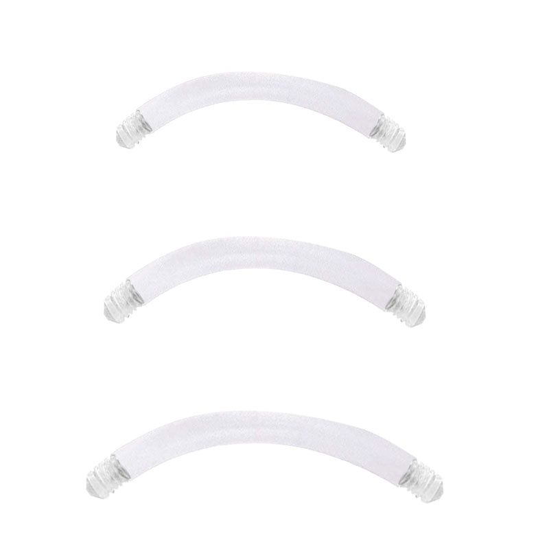 16G 4Pcs Flexible Replacement Curved Barbell Acrylic 6MM 8MM 10MM Available