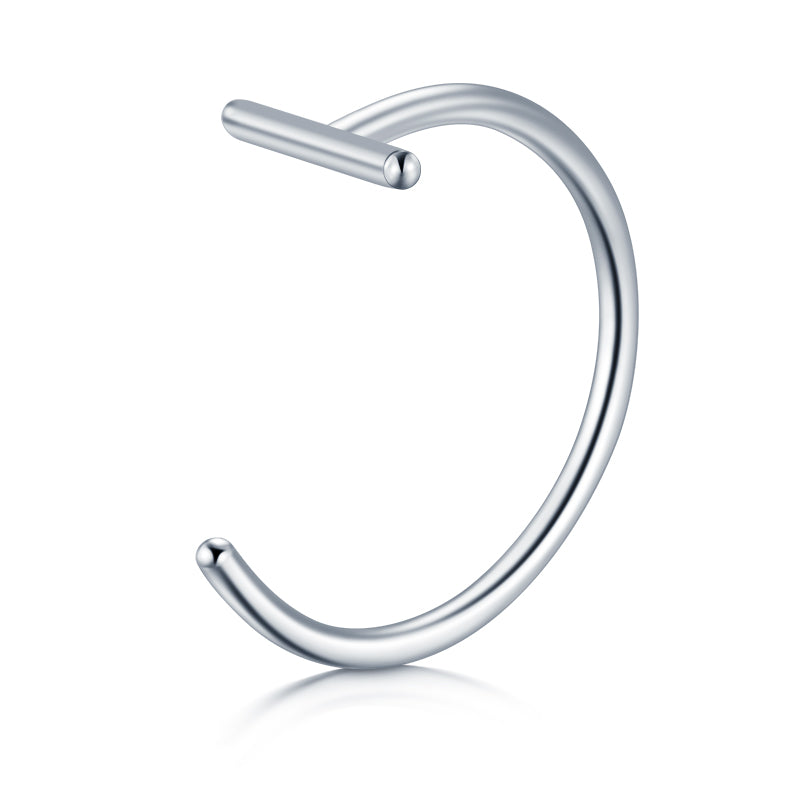 18G nose hoop ring silver