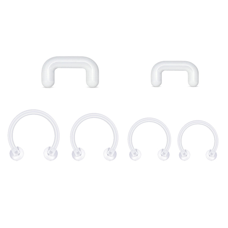 14g 16g Plastic Septum Retainer Clear Septum Rings 6mm 8mm 10mm 12mm