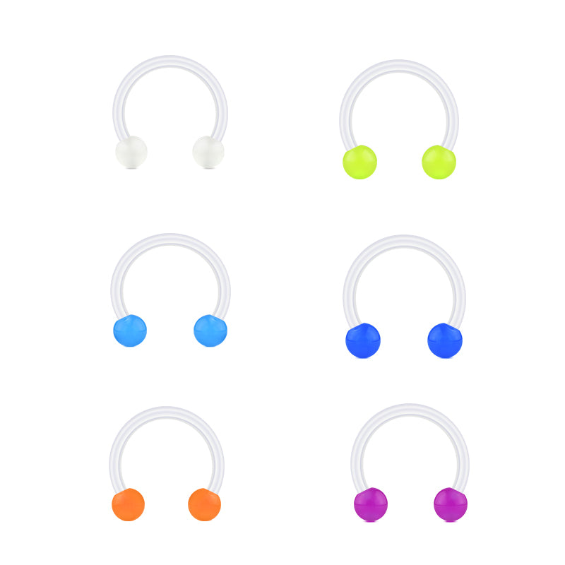16gauge Plastic Septum Retainer Glow in Dark 8mm 10mm