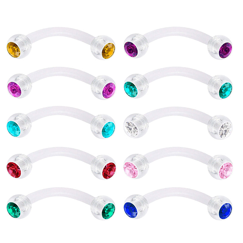 16gauge Plastic Rook Earrings Colorful Ball Rook Piercings 8mm