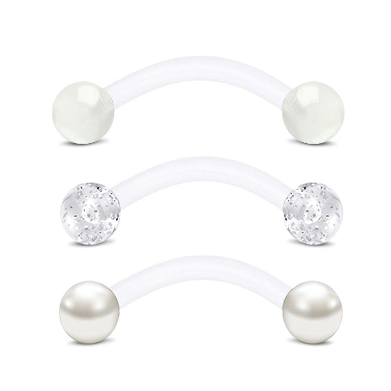 14gauge Plastic Rook Earrings-Colorful Ball 12-18mm