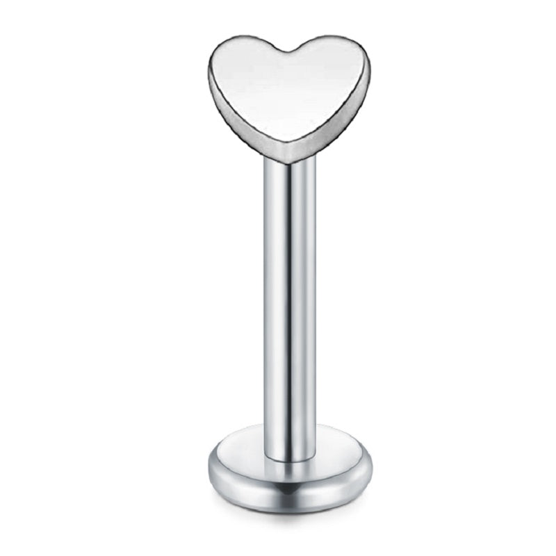 lip piercing silver heart