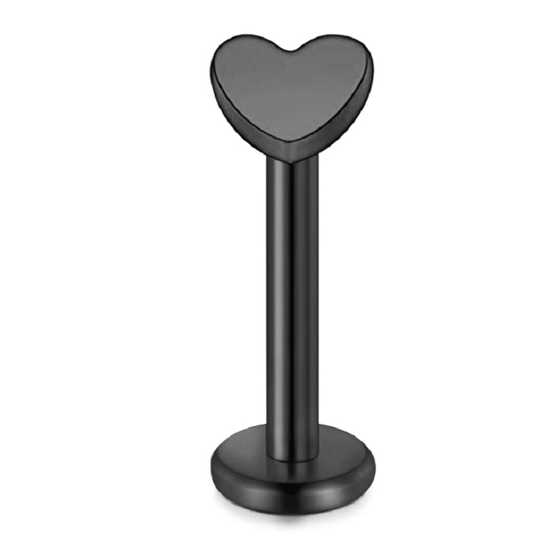 lip piercing black heart