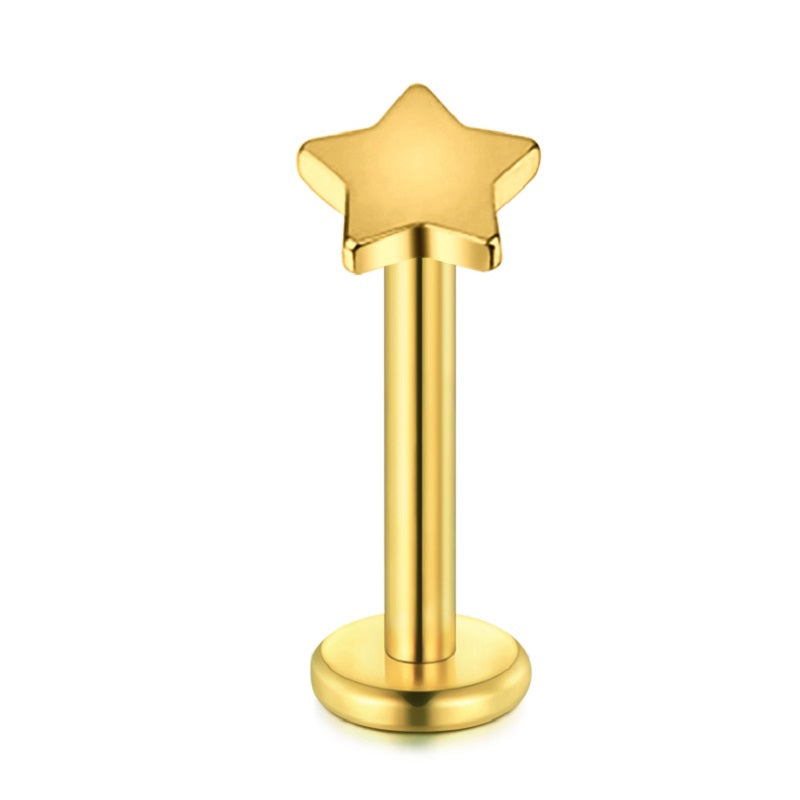 lip piercing gold star