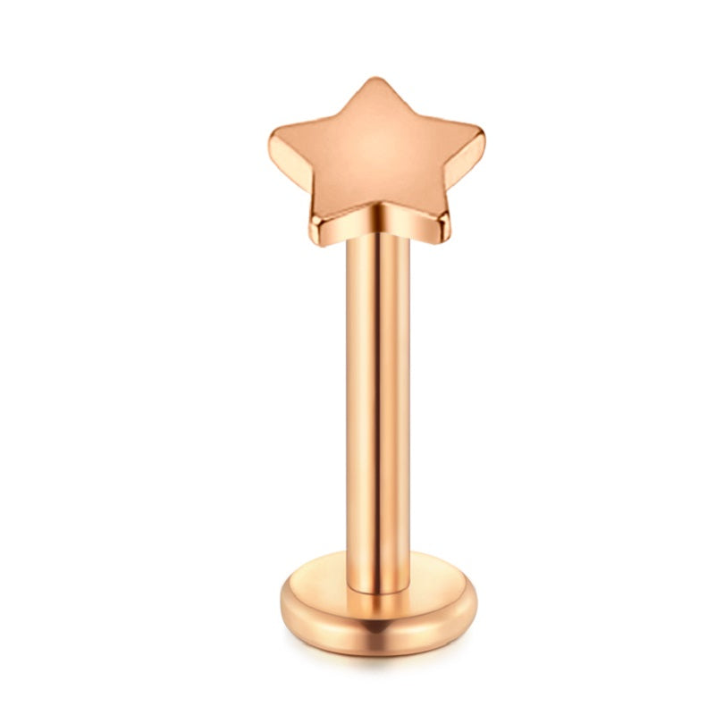 lip piercing rose gold star