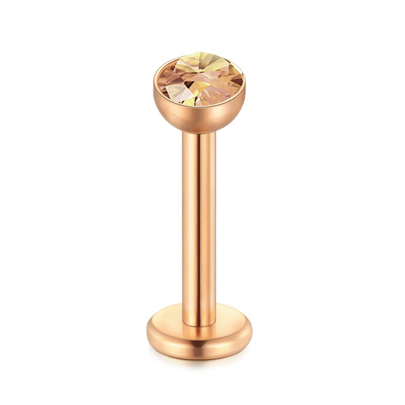 lip piercing rose gold barbell