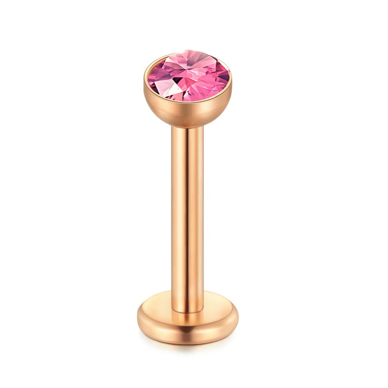 lip piercing rose gold barbell