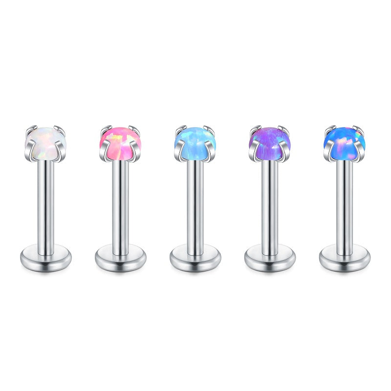 Tragus Earrings 16G Opal Lip Ring Labret Monroe Medusa jewelry Helix Piercing