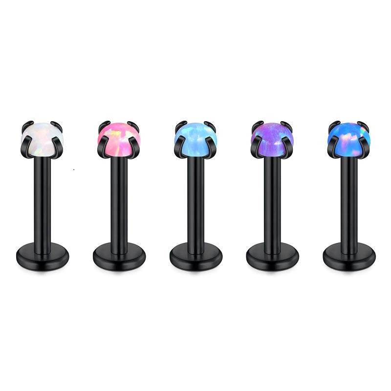 Tragus Earrings 16G Opal Lip Ring Labret Monroe Medusa jewelry Helix Piercing
